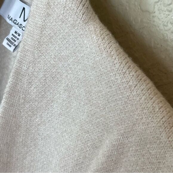 Magaschoni Open Front Long Sleeve Cardigan in Cream size Medium - Picture 6 of 12